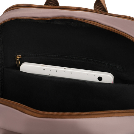 Peterson Damen-Rucksack aus Nylon, beige, mit verstellbaren Trägern, mit Reißverschluss.