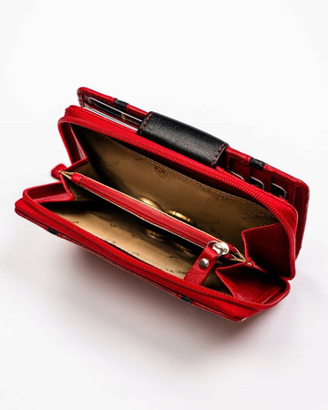 Elegante Damen Geldbörse aus Leder mit Druckknopf und Reißverschluss – Peterson