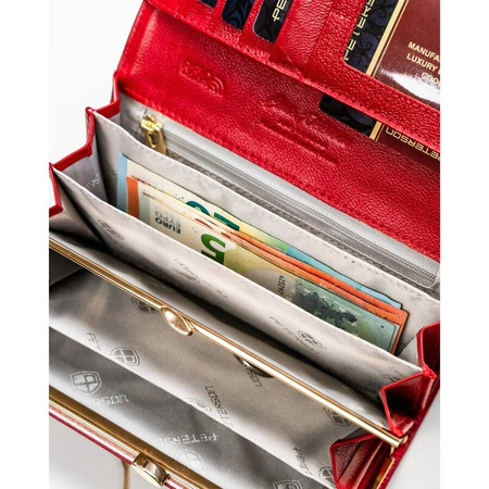 Lackierte Damen Geldbörse in Rot mit RFID-Schutz – Peterson