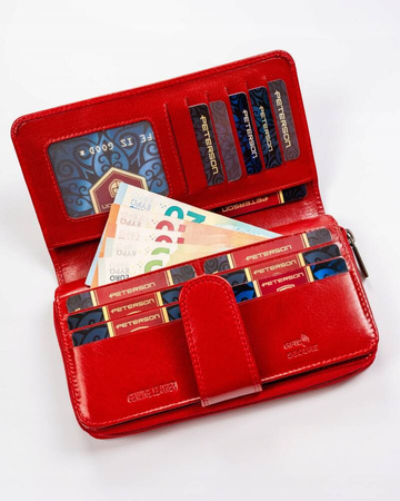 Elegante vertikale Damen Geldbörse aus echtem Leder – Peterson