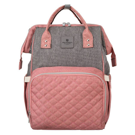 Damen Rucksack „Mommy Bag“ in Grau-Rosa – Peterson