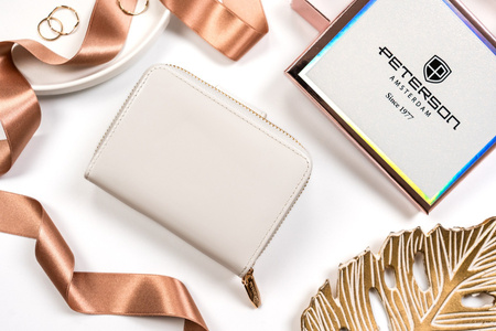 Kleine Damen Geldbörse aus Öko-Leder mit Druckknopf und Reißverschluss – Peterson