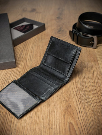 Herren Geldbörse hochkant aus glattem Echtleder mit RFID-Schutz – Pierre Andreus