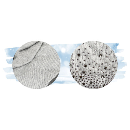 Warme Beanie Mütze mit glitzernden Kristallen – Peterson