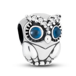 Silberner Charm Eule für Modulararmband – Peterson