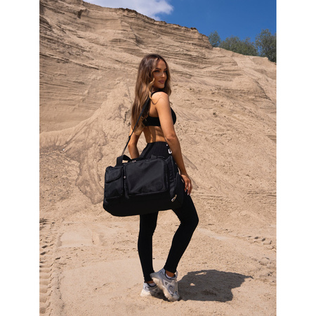 Schwarze Sport-Reisetasche aus Polyester mit Schultergurt – Peterson