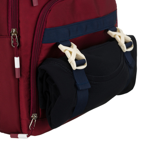 Bordeauxfarbener Schulrucksack aus Polyester mit seitlichen Kompressionsriemen – Peterson