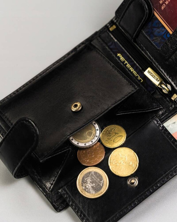 Große Herren Geldbörse aus echtem Leder mit Druckknopf – Peterson