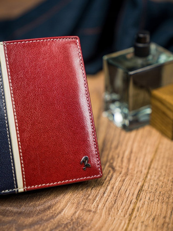 Zweifarbige Herren Geldbörse vertikal aus Echtleder – Rovicky