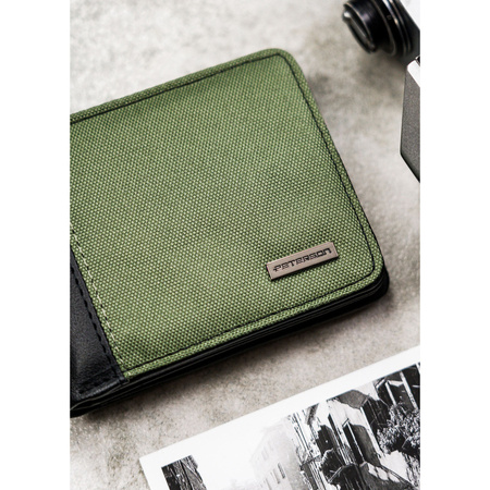 Grün-schwarze Herren Geldbörse aus Öko-Leder mit RFID-Schutz – Peterson