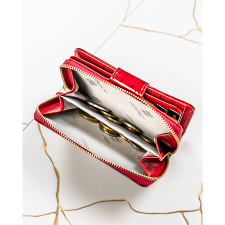 Damen-Geldbörse mit RFID-Schutz rot für Karten – Peterson