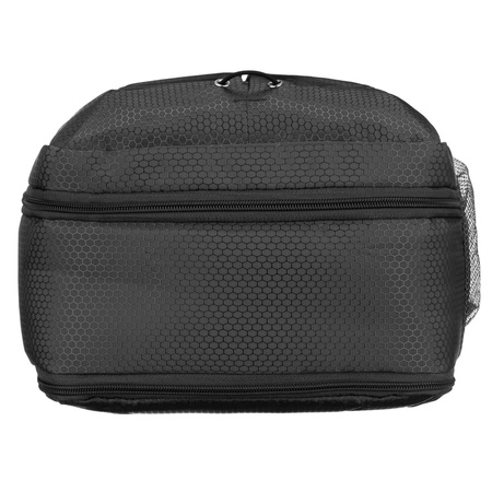 Grauer Reise-Rucksack aus Polyester, aufgehängt an verstellbaren Trägern - Peterson