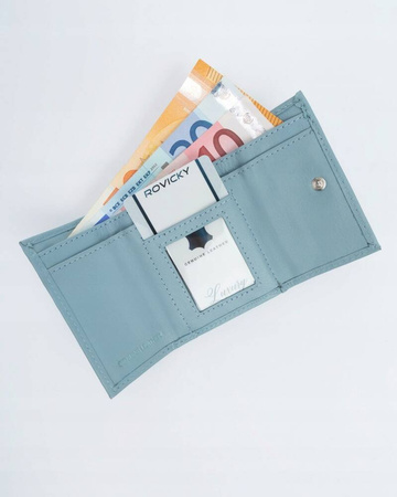 Eleganter Damen Geldbörse mit Druckknopf aus echtem Leder – Rovicky