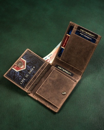 Herren Geldbörse aus Leder mit Kartenfach – Peterson