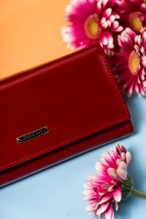 Elegante Damen Geldbörse aus Leder mit Druckknopf – Lorenti