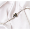 Silberner Charm Herz mit Zirkonia und Schriftzug für Modulararmband – Peterson