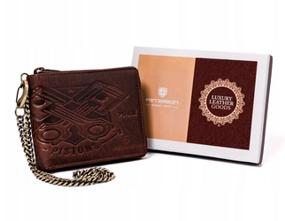 Große Herren Geldbörse aus Leder mit Kette – Peterson