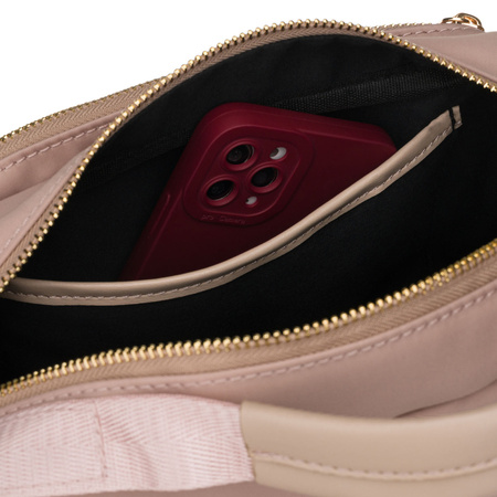 Rosa Damen-Umhängetasche aus Nylon mit Reißverschluss – Peterson