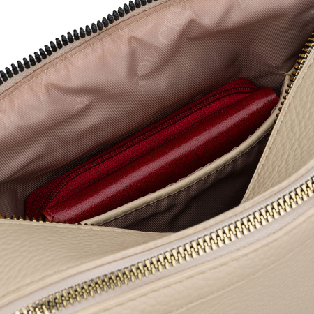 Städtische Damen-Handtasche mit Schultergurt in Beige aus Öko-Leder - Rovicky