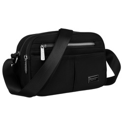 Schwarze Damen-Umhängetasche mit breitem Gürtel - Peterson