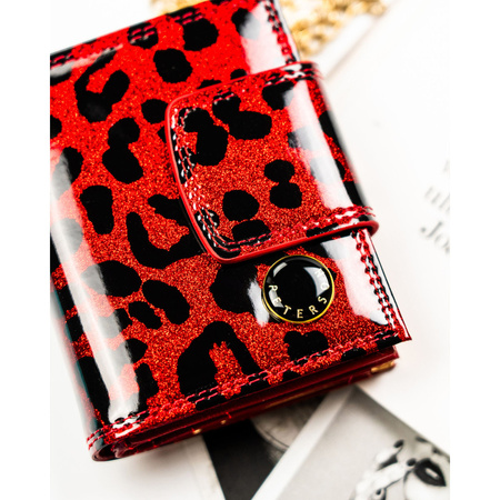 Kleine Damen-Geldbörse aus Öko-Leder und Naturleder in Rot – Peterson