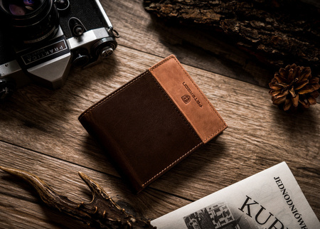 Zweifarbige Herren Geldbörse aus Leder – Peterson