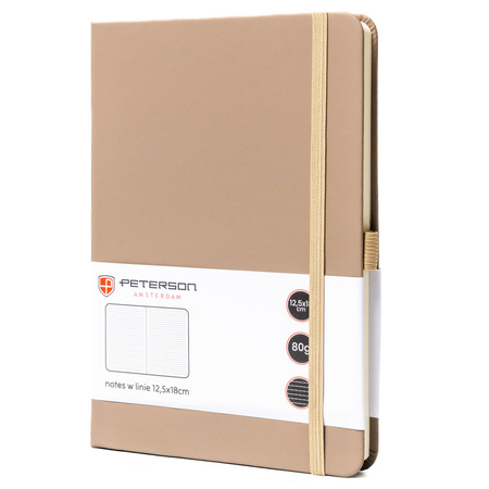 Notizbuch B6 in Khaki, liniert, mit Stiftschlaufe – Peterson