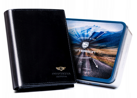 Elegante, große Herren Geldbörse aus echtem Leder – Peterson