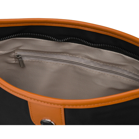 Peterson Damen-Handtasche, schwarz, aus Polyester und Öko-Leder, einteilig