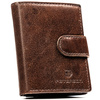 Herren-Geldbörse aus echtem Leder in Braun, Modell mit Druckknopfverschluss – Peterson