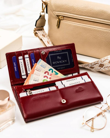 Große, komfortable Damen Geldbörse aus Leder – Rovicky
