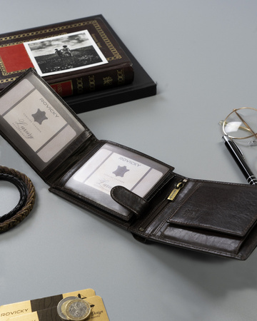 Klassische Herren Geldbörse aus Echtleder – Rovicky