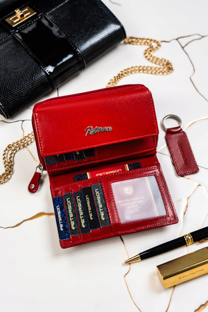 Geschenkset: große Leder Geldbörse und Schlüsselanhänger – Peterson