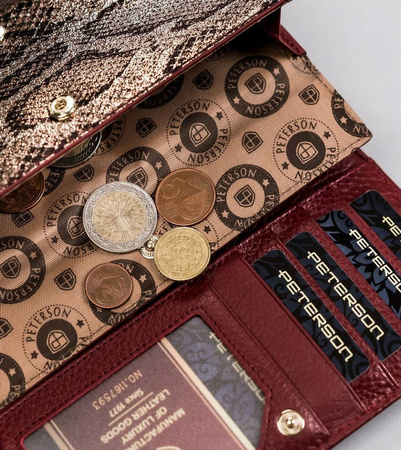 Große Damen Geldbörse mit Druckknopf – Peterson