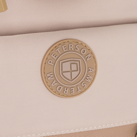 Praktischer Schulrucksack aus Polyester in Beige mit einer zusätzlichen Tasche und Platz für eine Trinkflasche - Peterson