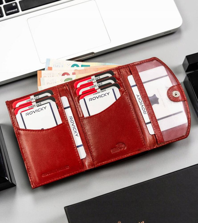 Geschenkset: Damen Geldbörse aus Leder und Schlüsselanhänger – Rovicky