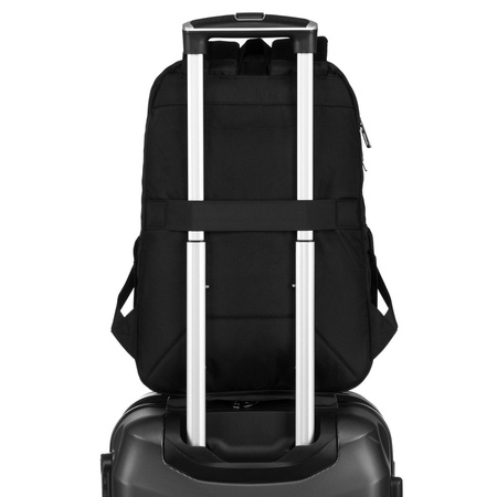 Städtischer, geräumiger Rucksack aus schwarzem Nylon mit Laptopfach – Peterson