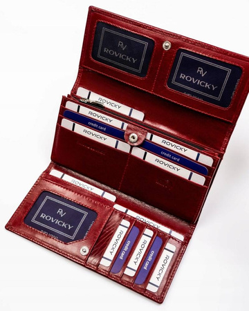 Große Damen Geldbörse aus Leder mit RFID-Schutz – Rovicky