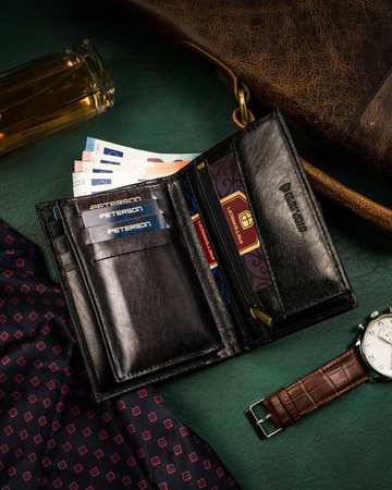 Große Herren Geldbörse aus Leder ohne Verschluss – Peterson