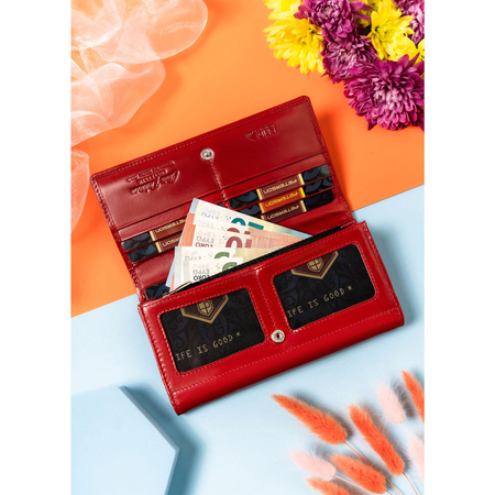 Modische Damen Geldbörse aus Leder mit Fächern – Peterson