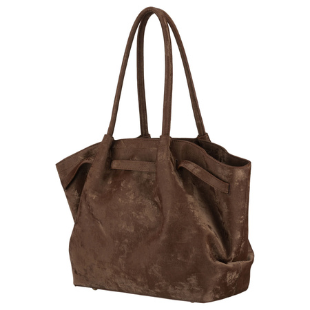 Große, braune Damen-Shopper aus Öko-Leder, ein Kammer - Peterson