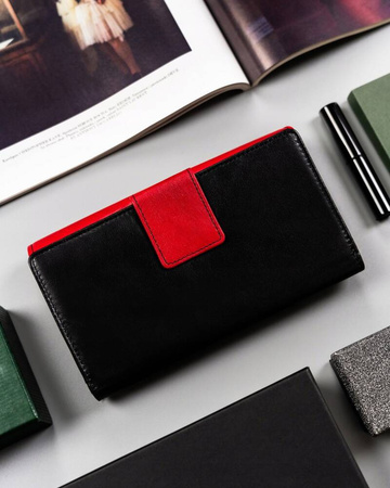 Große Damen Geldbörse aus Leder mit Druckknopf – Peterson