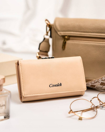 Damen-Geldbörse aus Öko-Leder mit Druckknopf- und Bügelverschluss – 4U Cavaldi