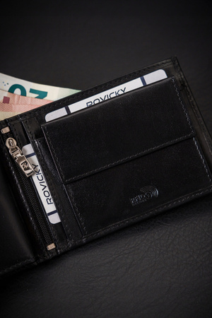 Klassische Herren Geldbörse aus Leder ohne Verschluss – Rovicky