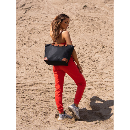 Klassische Damen Shopper aus schwarzem Polyester – Peterson