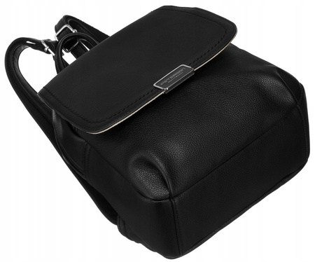 Klassischer Damen-Rucksack aus Öko-Leder mit Klappe - Peterson