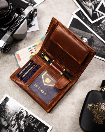 Große Herren Geldbörse aus Leder mit geprägtem Sternzeichen – Peterson