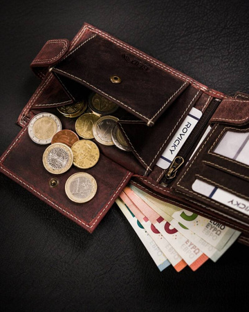 Große Herren Geldbörse aus echtem Leder mit Druckknopf – Always Wild