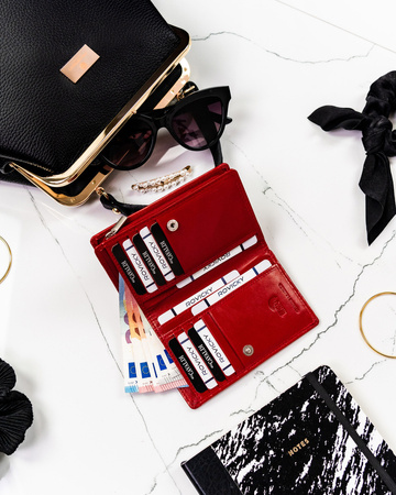 Damen Geldbörse aus Leder mit großem Kartenfach – Cavaldi