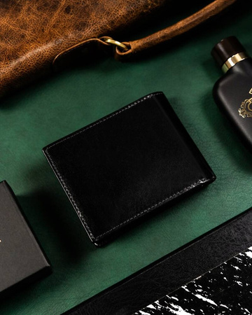 Elegante Herren Geldbörse aus Leder ohne äußeren Verschluss – Rovicky